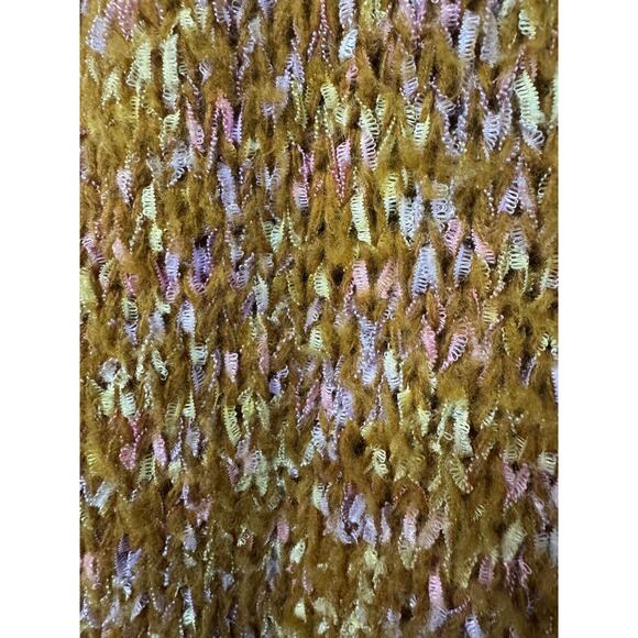 VINTAGE 80S ADOLFO SPORT MOHAIR RIBBION RAINBOW OVERSIZE CARDIGAN JACKET SZ M - Picture 3 of 6